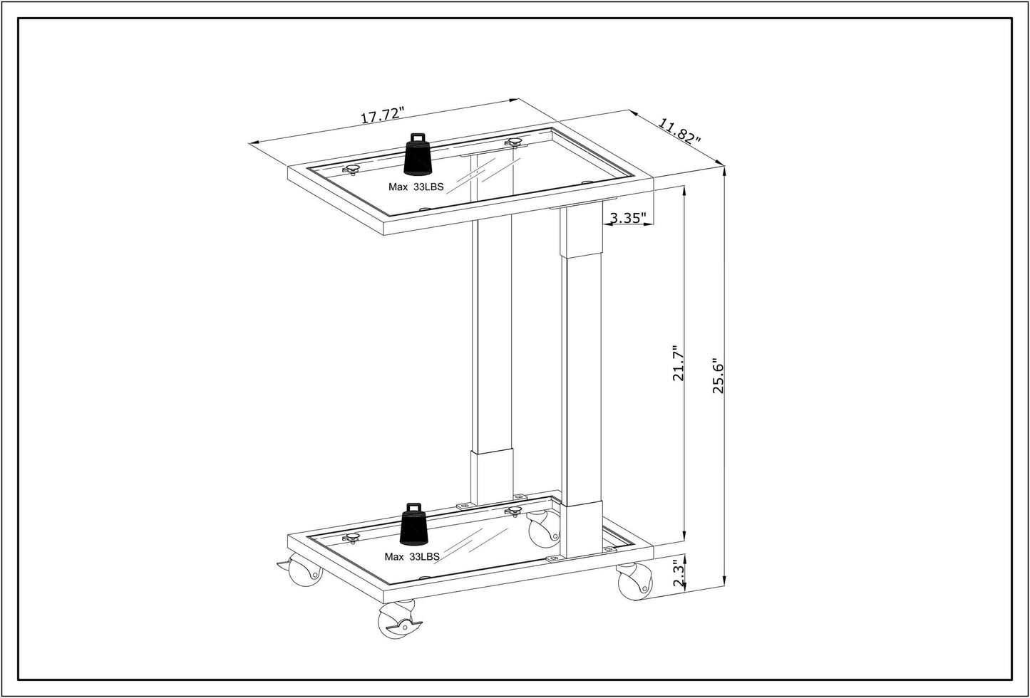 Golden Side Table, Acrylic Sofa Table, Glass Top C Shape Square Table with Metal Base for Living Room, Bedroom, Balcony Home and Office