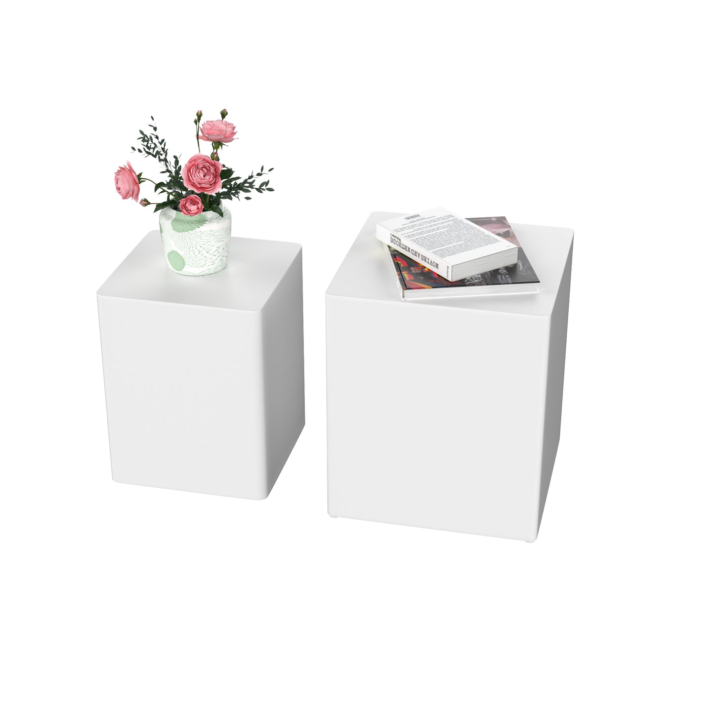 Upgrade MDF Nesting Table/Side Table/Coffee Table/End Table for Living Room, Office, Bedroom - Set of 2 | White | Stylish, Versatile Furniture for Multiple Spaces