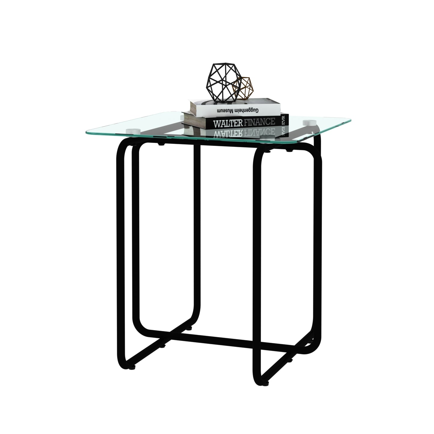 Modern Tempered Glass Coffee Table End Table Side Table for Living Room, Bedroom - Transparent, Sleek Design, Sturdy Construction, Versatile Size