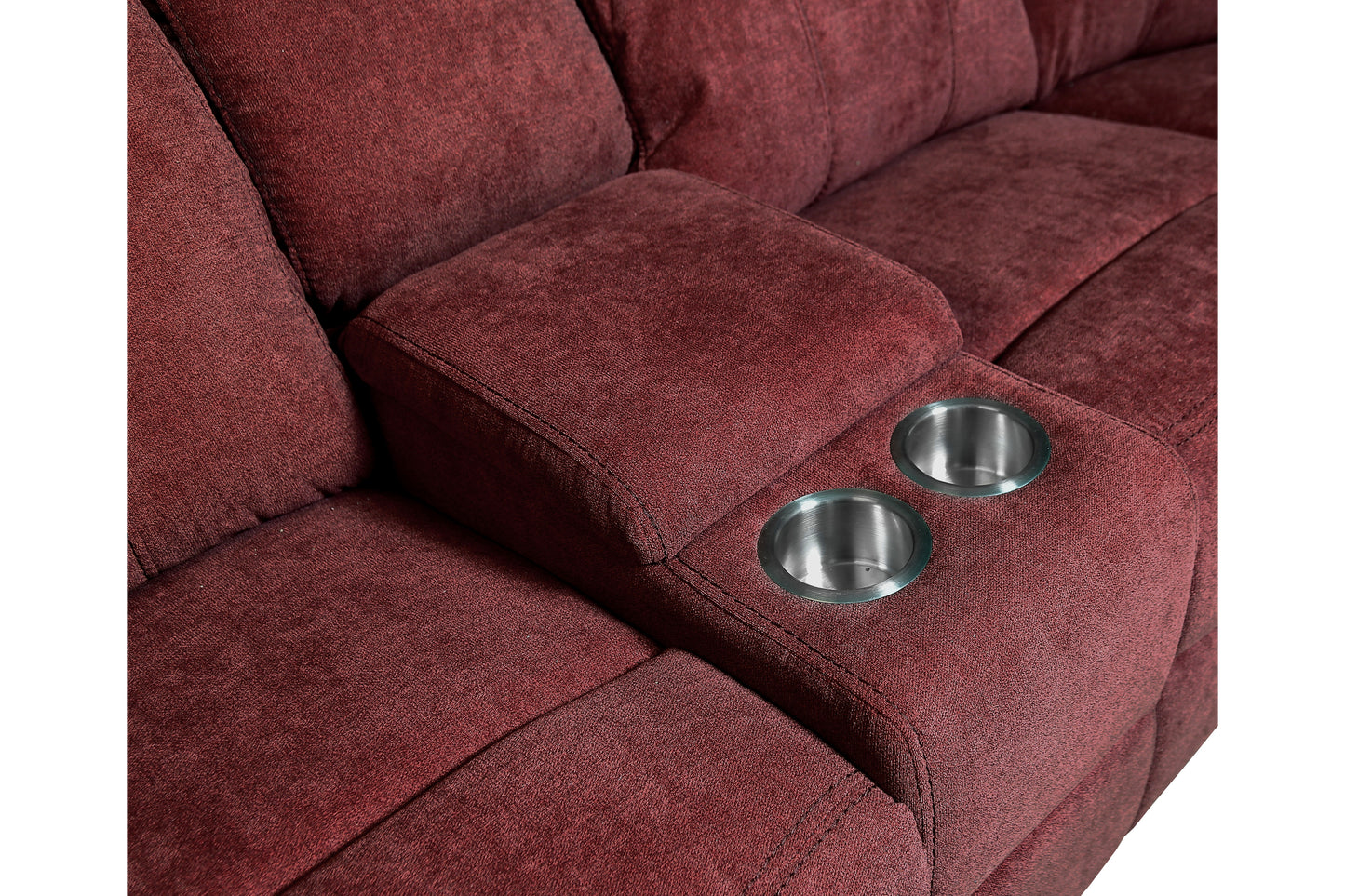 Mannual Motion Sofa in Red Fabric - Adjustable, Comfortable, and Stylish Furniture in Various Sizes (W223S00244, W223S00011)