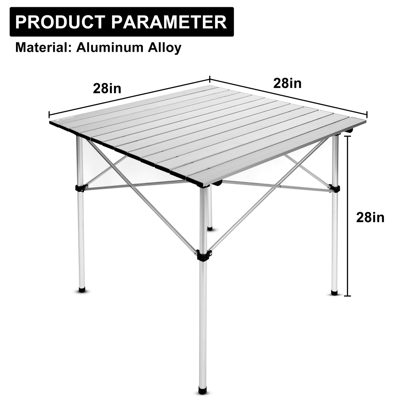 YSSOA Lightweight Folding Camping Table | Ultra-Compact Aluminum Table for Picnic, Beach, Travel | Carry Bag Included | White Color | 220 letters