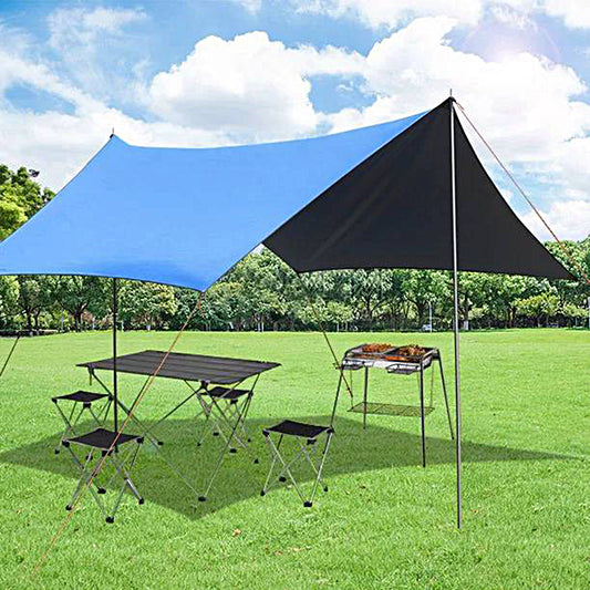 10'x10' Beach Tent Sun Shelter with Sandbags - Blue | Portable Outdoor Shade Canopy with 6 Sandbags for Added Stability