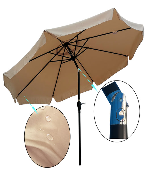10 ft Patio Umbrella: Round Outdoor Garden Umbrella with Crank, Push Button Tilt for Garden, Deck, Backyard, Pool Shade - Size: 10 ft, Color: Various