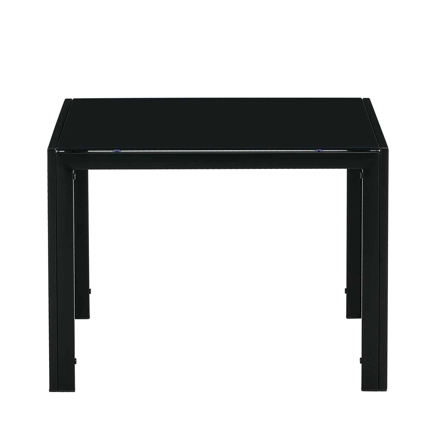 Coffee Table Set of 2, Modern Square Tempered Glass Finish for Living Room, Black