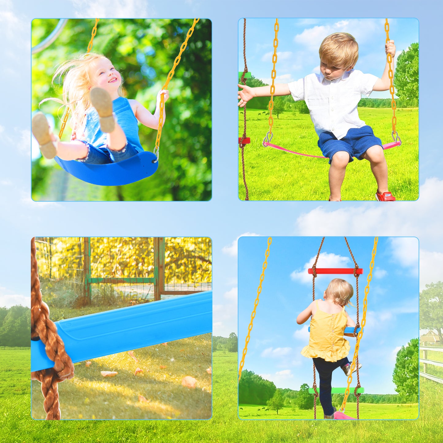 Outdoor Toddler Swing Set for Backyard - Playground Swing Sets with Climbing Ladder - Swing and Climbing Playset for Kids - Durable and Safe - Ideal for Active Outdoor Play - Suitable for Ages 1-5 - Available in Various Colors and Sizes