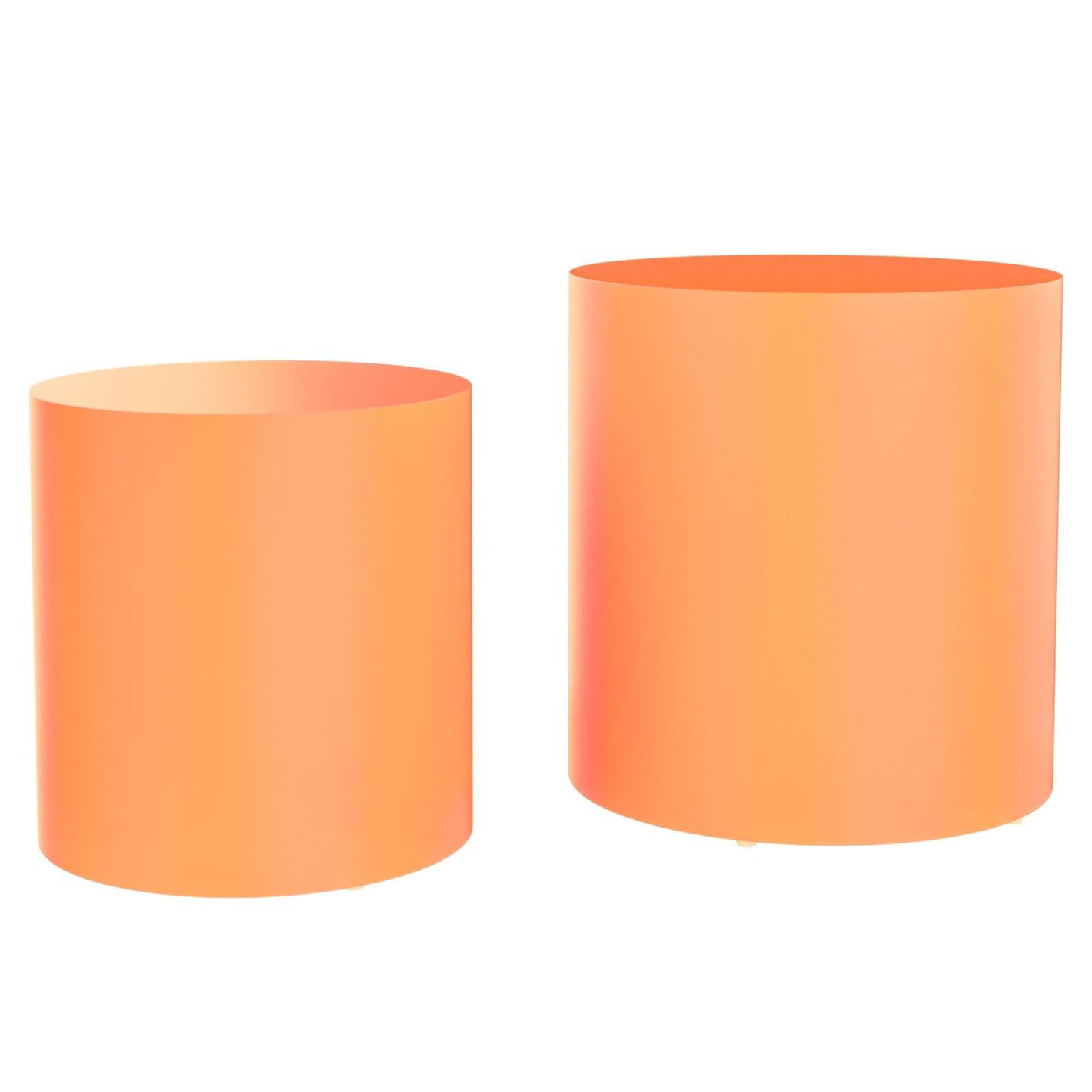 Upgrade MDF Nesting Table Set of 2: Multifunctional for Living Room, Small Space, Goods Display - Bright Orange