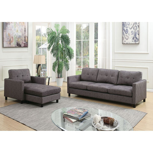 ACME Gray Fabric Caesar Sectional Sofa - Comfortable & Stylish Seating Solution for Your Home - 53315