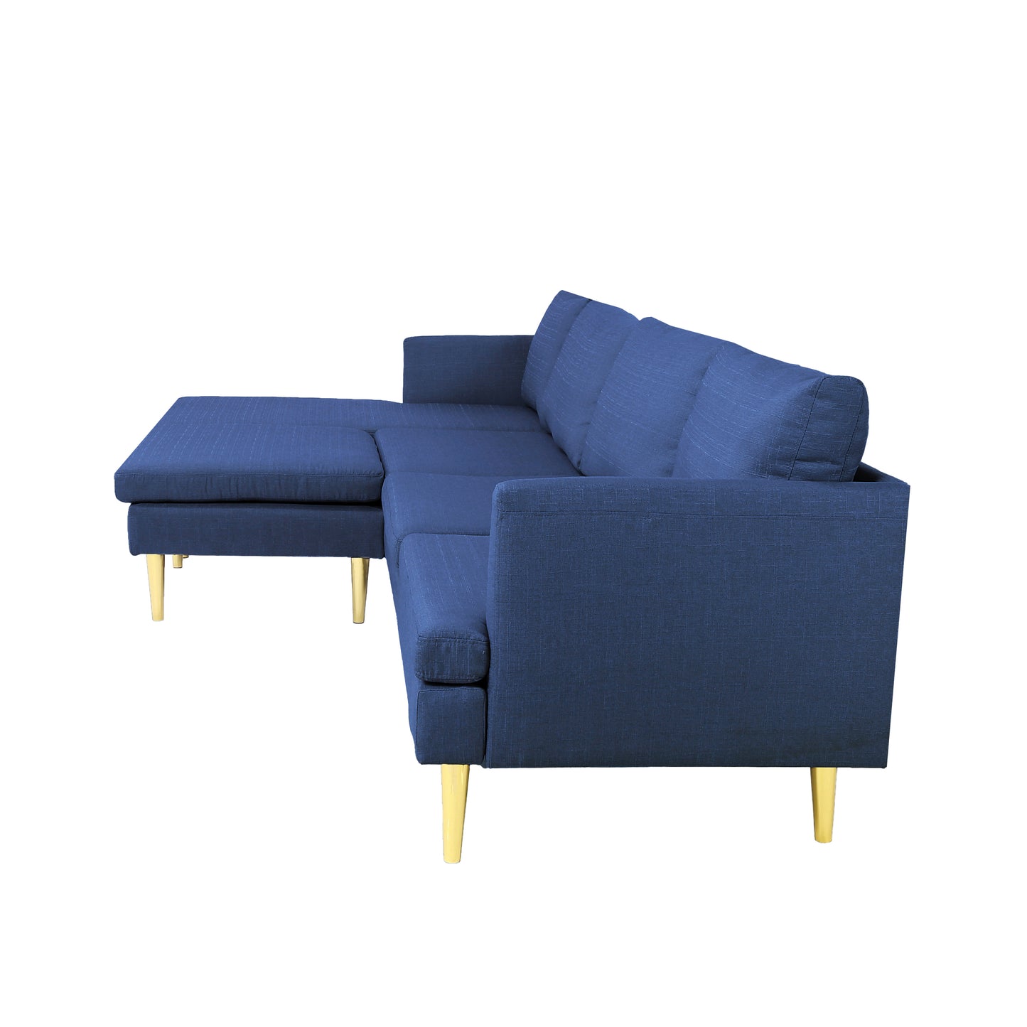 Modern Convertible Sectional Sofa Blue Polyester - Versatile and Stylish Furniture for Your Living Space