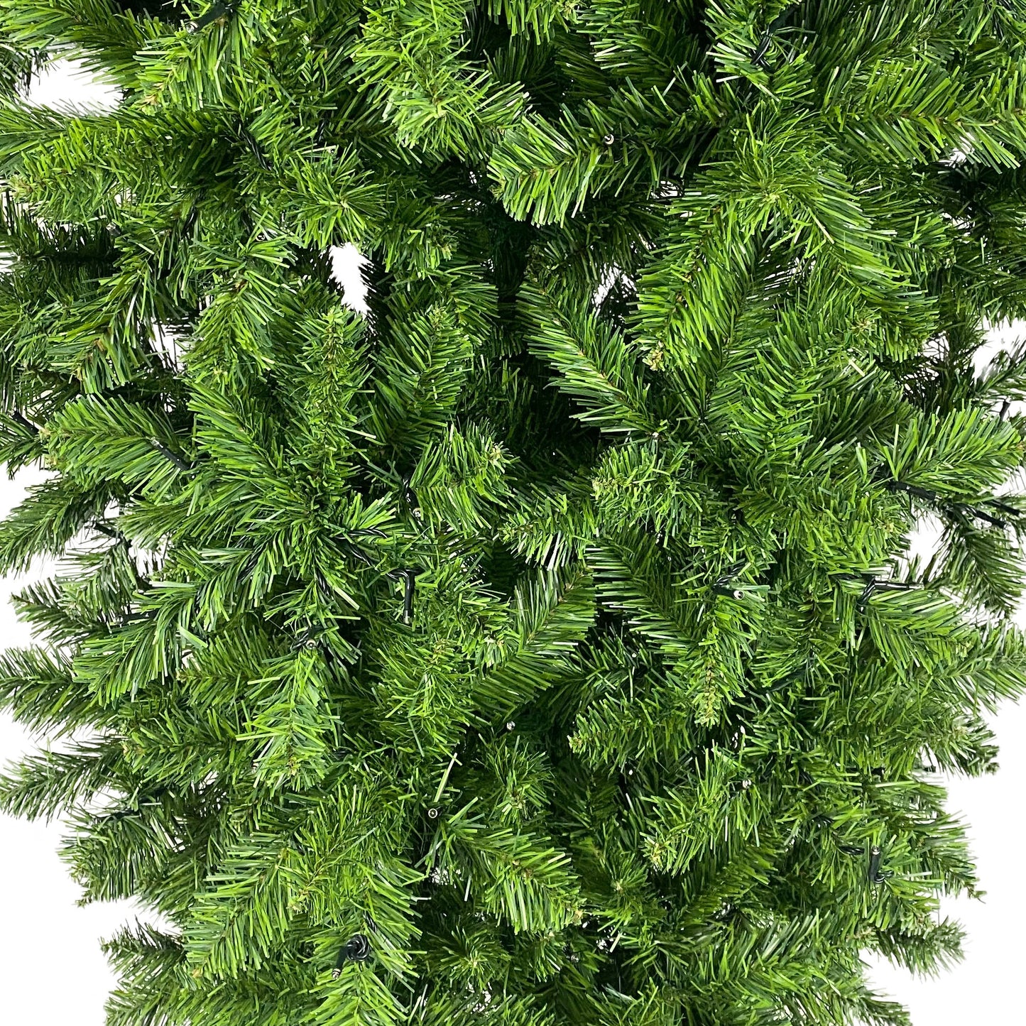 Upside Down Green Christmas Tree, 6ft w/1,000 Lush Branch Tips, 360 LED Lights X-mas - LED Warm White Lights, Reinforced Metal Base & Easy Assembly