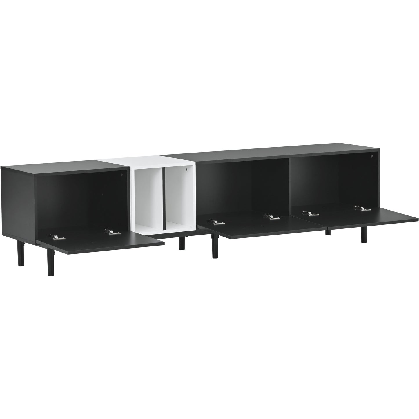 Modern TV Stand for 80'' TV with 3 Doors, Media Console Table, Entertainment Center with Large Storage Cabinet - Ideal for Living Room or Bedroom - Sleek Design, Ample Storage, Easy Organization - Available in Various Colors and Sizes