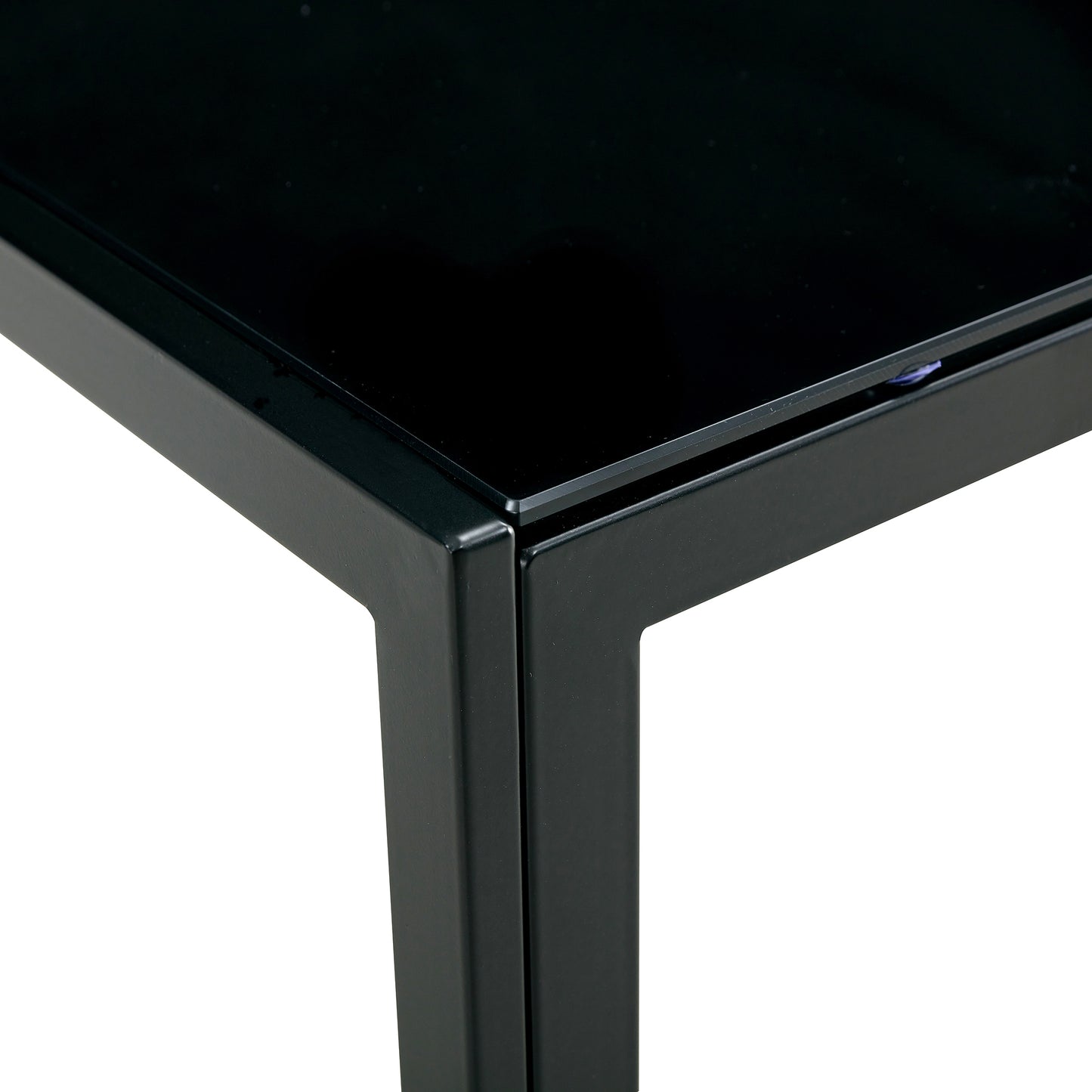 Nesting Coffee Table Set of 2, Square Modern Stacking Table with Tempered Glass Finish, Ideal for Living Room Décor, Black