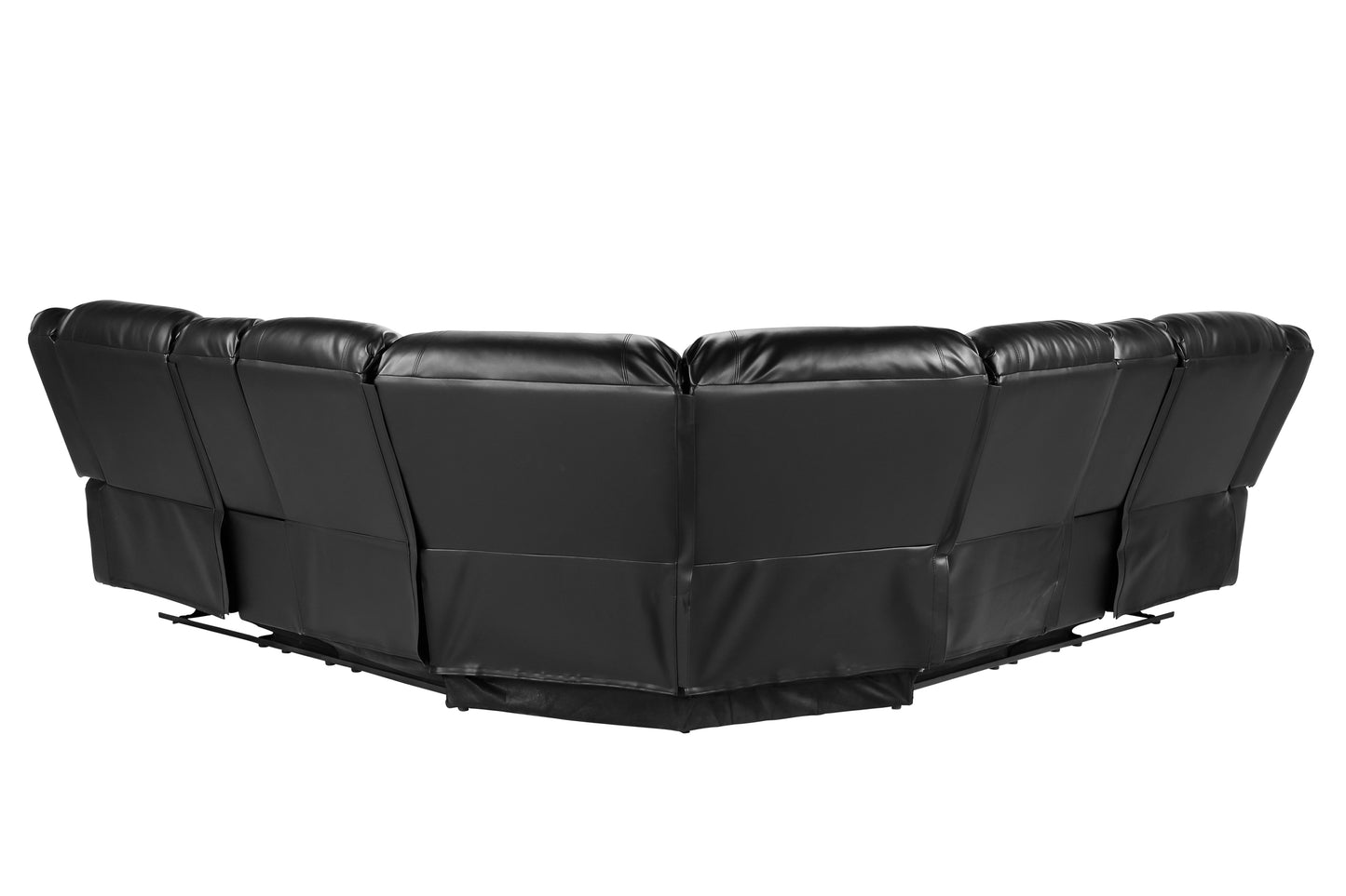 Motion Sofa Black - Reclining, Comfortable, and Stylish Seating Solution - Luxurious Faux Leather Upholstery - Generous Size for Ultimate Relaxation - W223S00028