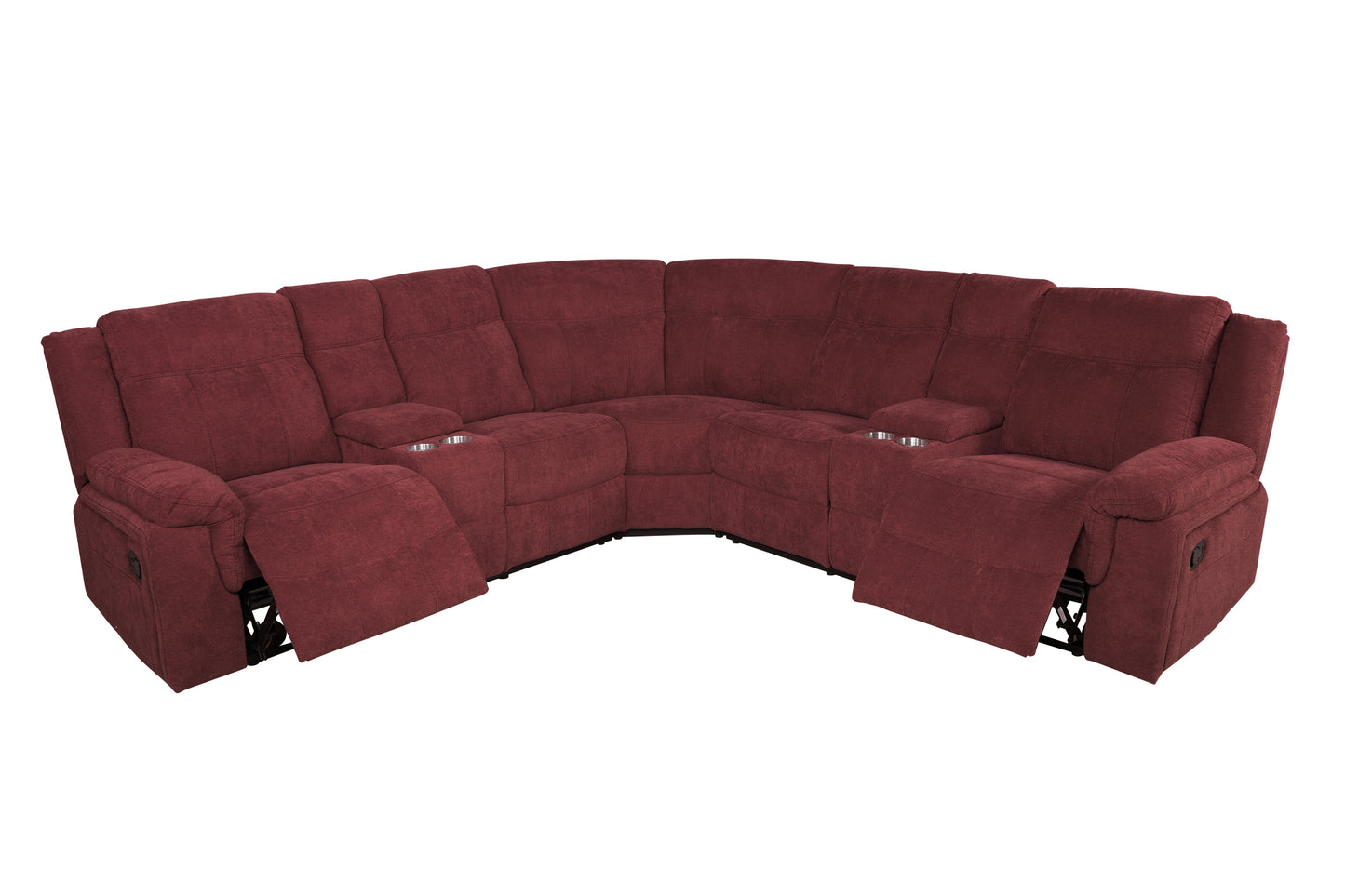 Mannual Motion Sofa in Red Fabric - Adjustable, Comfortable, and Stylish Furniture in Various Sizes (W223S00244, W223S00011)