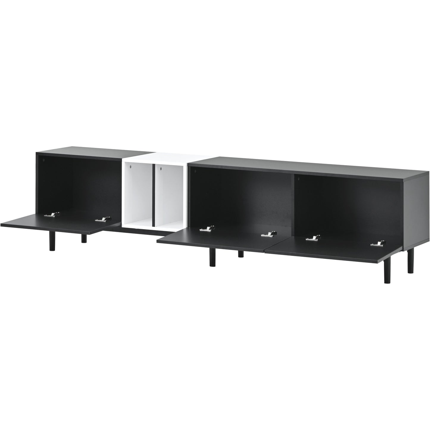 Modern TV Stand for 80'' TV with 3 Doors, Media Console Table, Entertainment Center with Large Storage Cabinet - Ideal for Living Room or Bedroom - Sleek Design, Ample Storage, Easy Organization - Available in Various Colors and Sizes