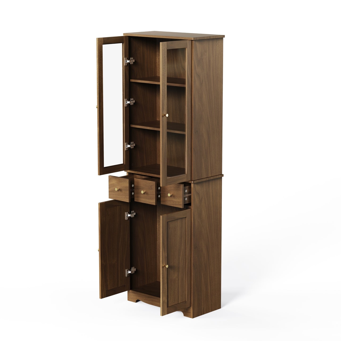 3-Tier Home Office Bookshelf | Large Storage Shelves | Modern Display Cabinet | Natural Wood Bookcase - MDF | Size: Large | Color: Natural Wood