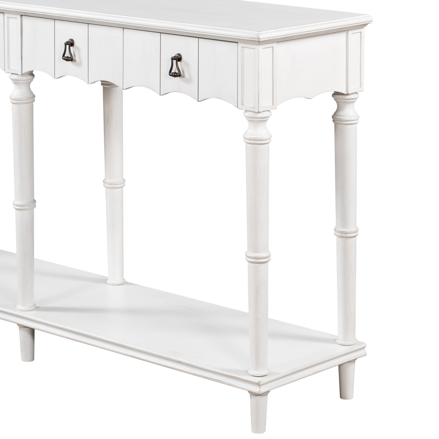 U-Style Console Table with 4 Front-Facing Storage Drawers and 1 Shelf – Ideal for Hallway, Living Room, or Bedroom – Classic Design with Ample Storage Space – Available in Various Colors and Sizes