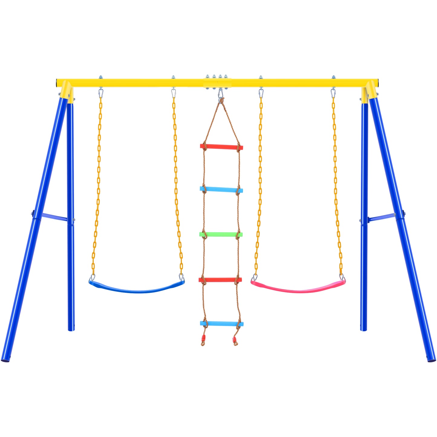 Outdoor Toddler Swing Set for Backyard - Playground Swing Sets with Climbing Ladder - Swing and Climbing Playset for Kids - Durable and Safe - Ideal for Active Outdoor Play - Suitable for Ages 1-5 - Available in Various Colors and Sizes