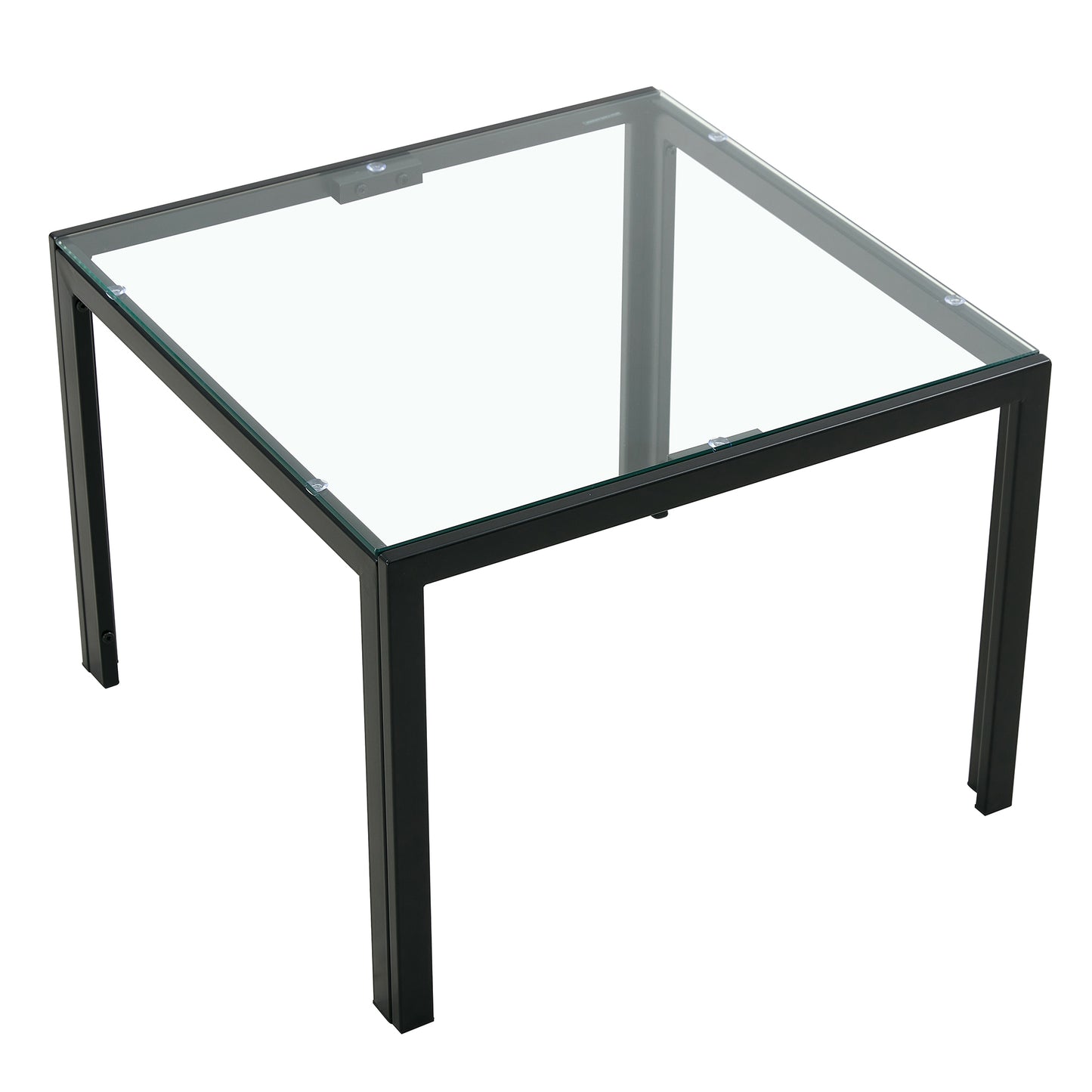 Coffee Table Set of 2, Square Modern Tempered Glass Finish for Living Room, Transparent - Stylish and Versatile Furniture for Contemporary Homes