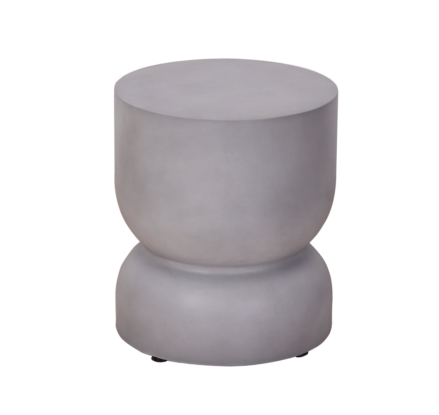 Outdoor Faux Wood Stump Side Table Coffee Table - Cement Grey, Round, End & Accent Table