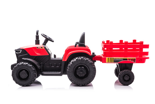 24V Tractor Double Drive Children Ride-on Car | 200W*2 Battery | Key Start | Forward/Backward | High/Low Speed | Tractor Sound | Front Light | USB & MP3 | Power Display | Volume | 12V9AH*2 | (Color/Size)