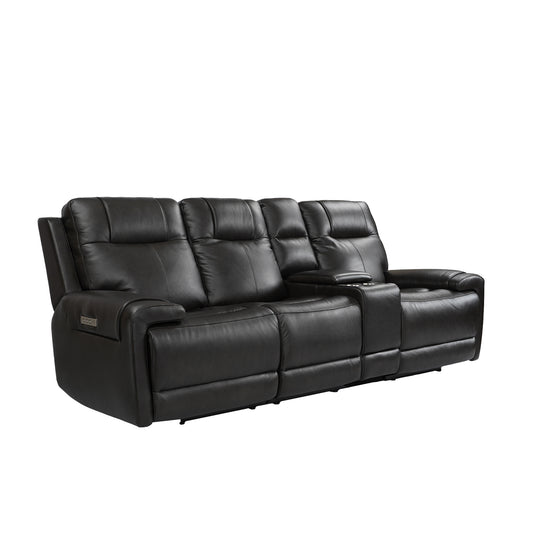 Trevor Triple Power Sofa | Genuine Leather | Lumbar Support | Adjustable Headrest | USB & Type C Charge Port | Middle Armless Chair | Triple Power | Multiple Colors & Sizes