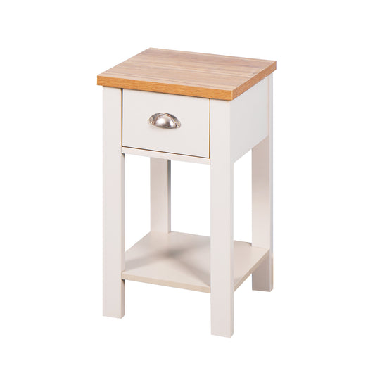 Wooden Living Room Side Table with Drawer, Floor-standing Storage Table for Organizing Décor and Essentials, Available in Various Sizes and Colors