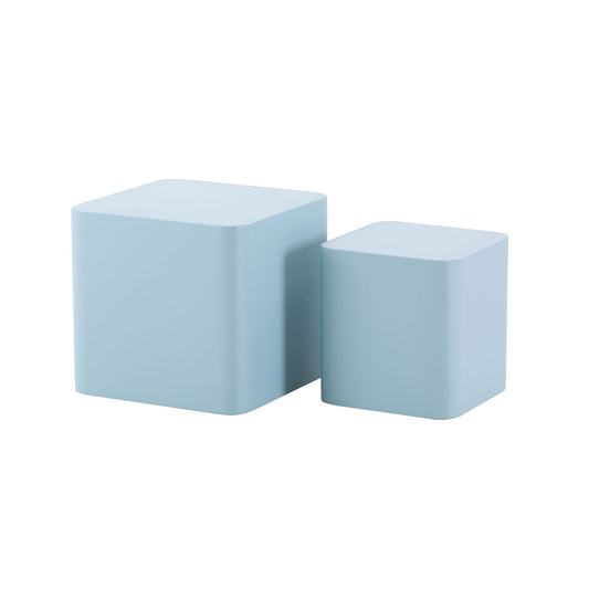 Nesting Table Set: Blue MDF Side Tables - Space-Saving & Stylish Home Decor - Set of 2 (220 letters)