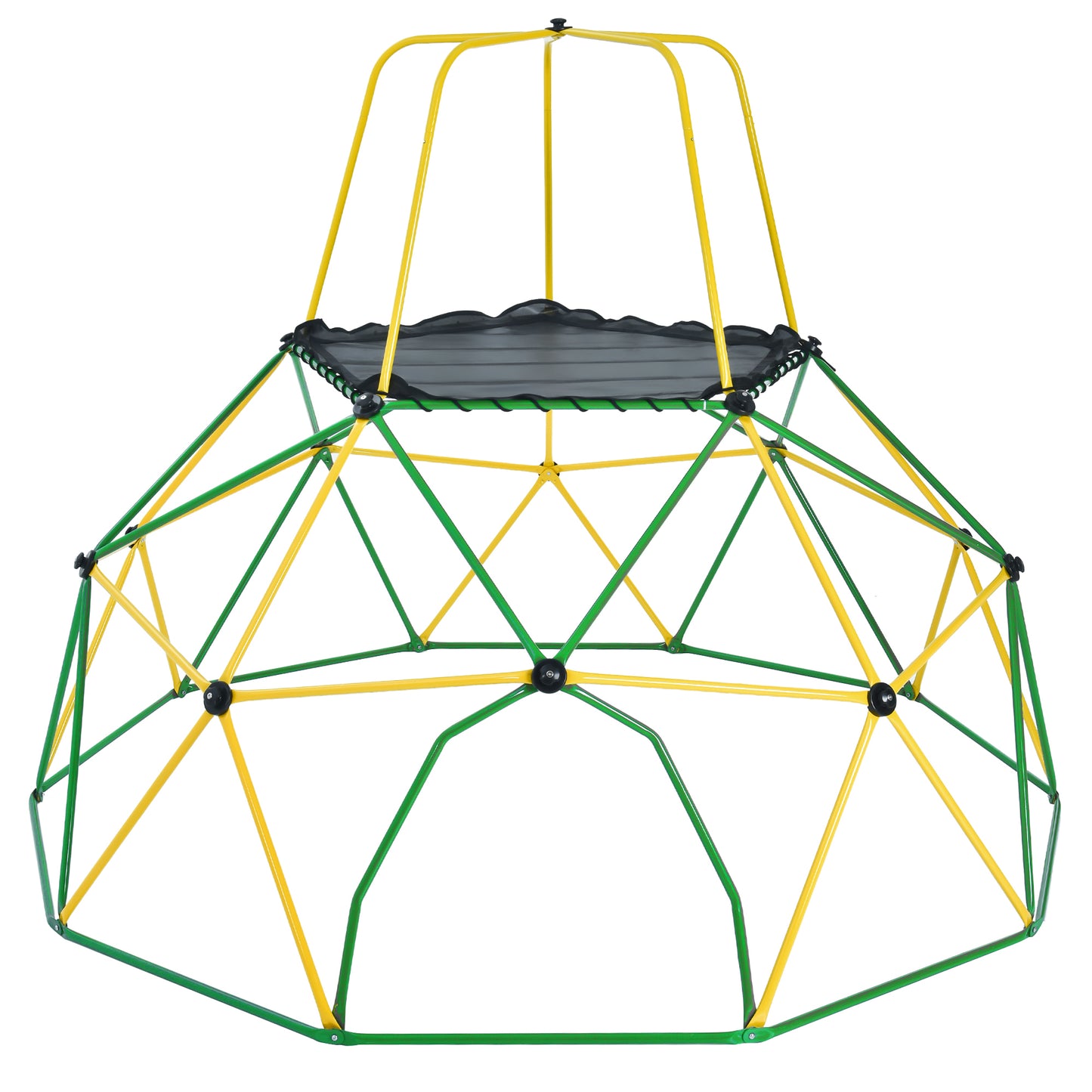 Kids Climbing Dome with Canopy & Playmat - 10 ft Geometric Jungle Gym, Rust & UV Resistant Steel, Supports 1000 LBS - Play Center for Active Play