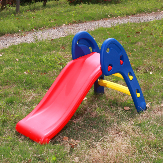 Kids Plastic Foldable Slide - CE Proved Indoor Playground Equipment - Blue/Red/Yellow (XSL001)