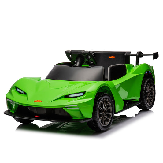 Licensed KTM X Bow GTX, 12V7A Kids Ride On Car with 2.4G Parental Remote Control, Electric Car for Kids, Adjustable Speeds, Power Display, USB, MP3, Bluetooth, LED Lights, Two-Point Safety Belt - Black