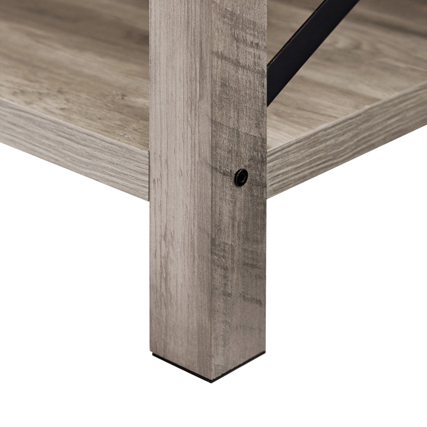 JHX 2-Tier Modern Farmhouse Coffee Table | Wood Rectangle Cocktail Table with Metal X-Frame | Gray, 40.94" w x 21.65" d x 17.91" h