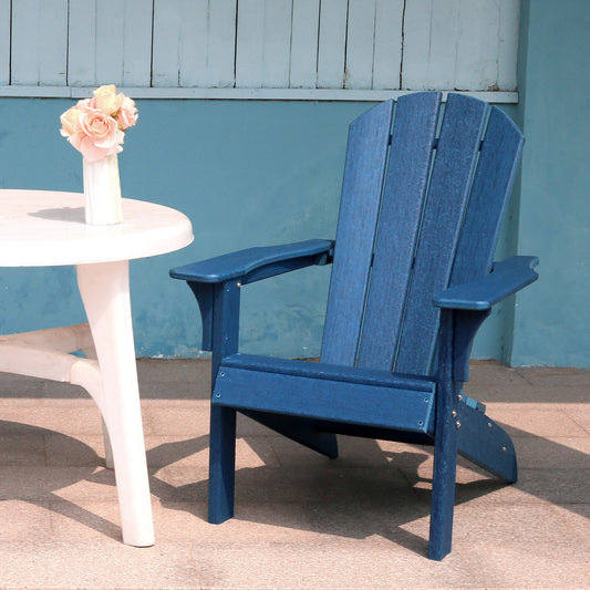 HDPE Adirondack Chair: Sunlight & Snowstorm Resistant Outdoor Chair for Fire Pits, Decks, Gardens, and Campfires - Blue