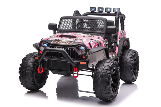 24vJEEP Double Drive Children Ride-on Car - 200W*2 12V9AH*2 Battery - Parent Remote Control - Black