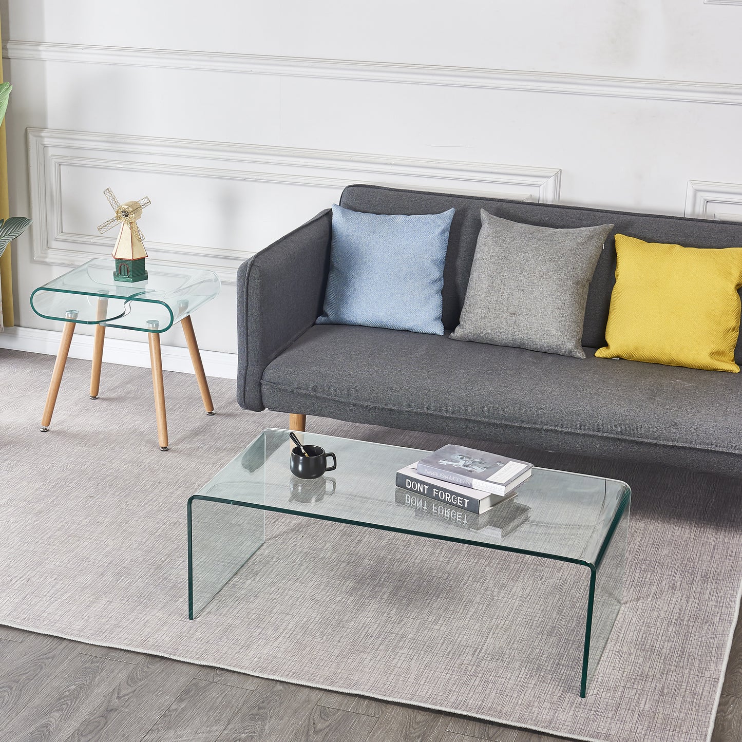 Tempered Clear Glass Coffee Table: Sleek Living Room Accent with Timeless Appeal