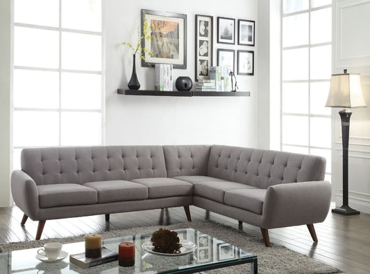 Essick Sectional Sofa in Light Gray Linen - Modern Design, Spacious Seating, Durable Construction - ACME 52765