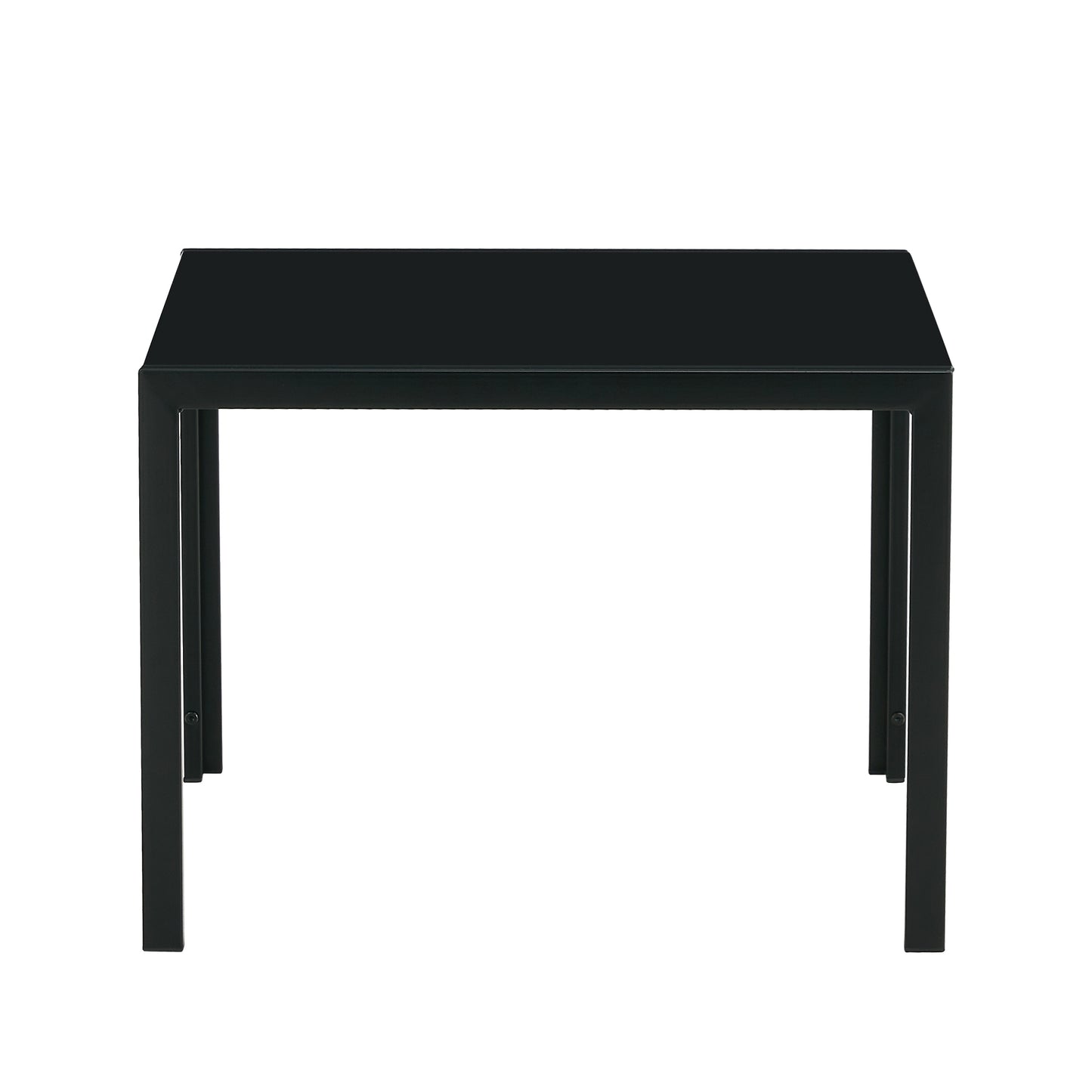 Coffee Table Set of 2, Modern Square Tempered Glass Finish for Living Room, Black