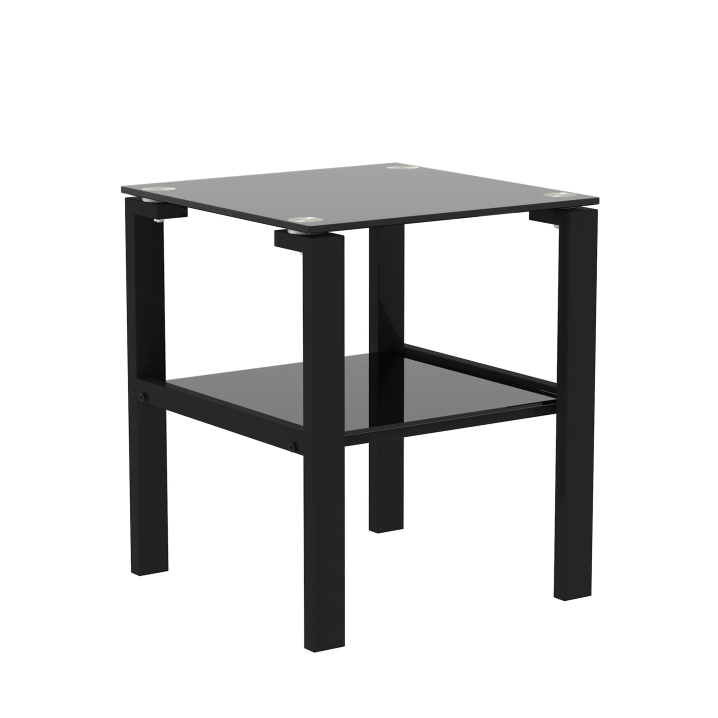 Black Glass Coffee Table, Clear Modern Side Center Table for Living Room Furniture - Sleek Design, Versatile Size